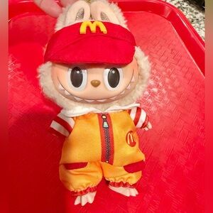 Labubu Doll McDonalds Worker Outfits-Doll Clothing